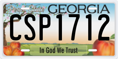 GA license plate CSP1712
