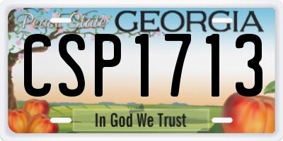 GA license plate CSP1713