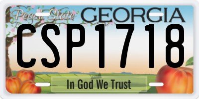 GA license plate CSP1718