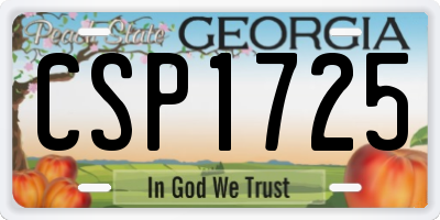 GA license plate CSP1725