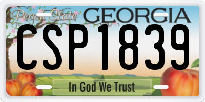GA license plate CSP1839