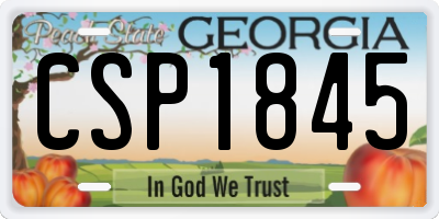 GA license plate CSP1845