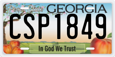 GA license plate CSP1849