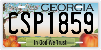 GA license plate CSP1859