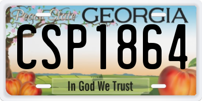 GA license plate CSP1864