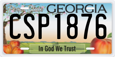 GA license plate CSP1876