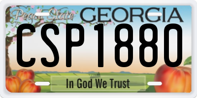 GA license plate CSP1880