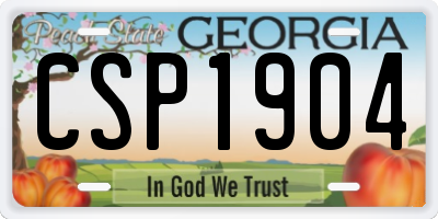 GA license plate CSP1904