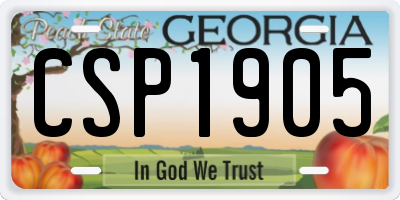 GA license plate CSP1905