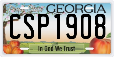 GA license plate CSP1908