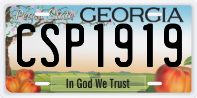 GA license plate CSP1919