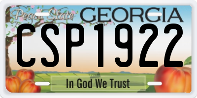 GA license plate CSP1922