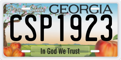GA license plate CSP1923