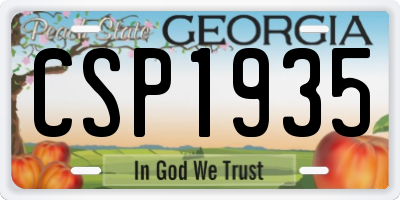 GA license plate CSP1935