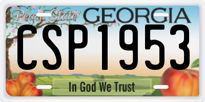 GA license plate CSP1953
