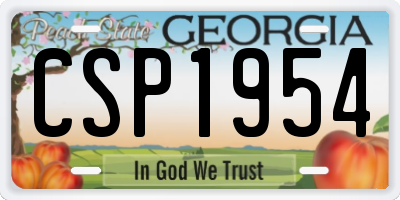 GA license plate CSP1954