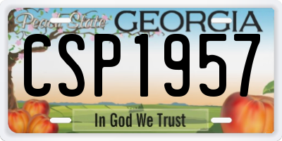 GA license plate CSP1957