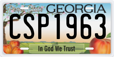 GA license plate CSP1963