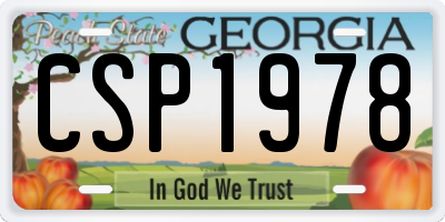 GA license plate CSP1978