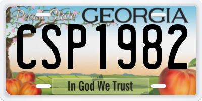 GA license plate CSP1982