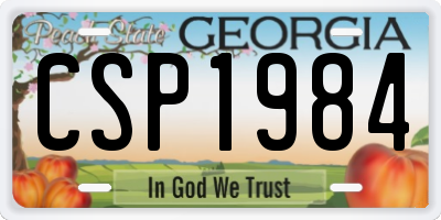 GA license plate CSP1984