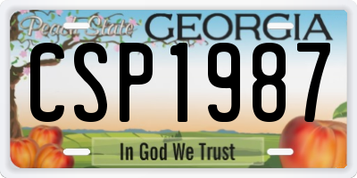 GA license plate CSP1987