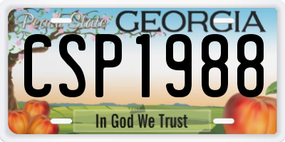 GA license plate CSP1988