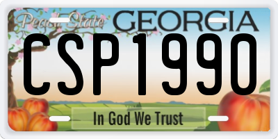 GA license plate CSP1990