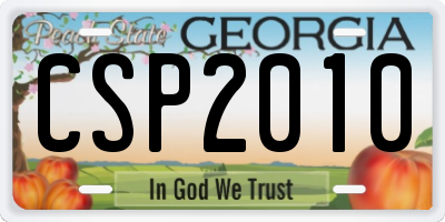 GA license plate CSP2010