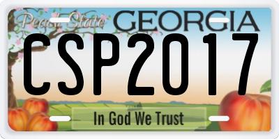 GA license plate CSP2017