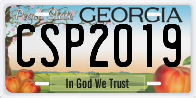 GA license plate CSP2019