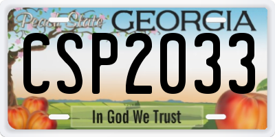 GA license plate CSP2033