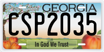 GA license plate CSP2035