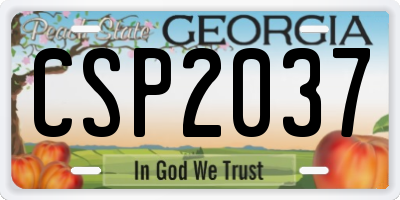 GA license plate CSP2037
