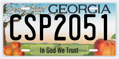 GA license plate CSP2051