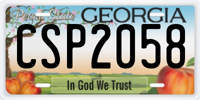 GA license plate CSP2058