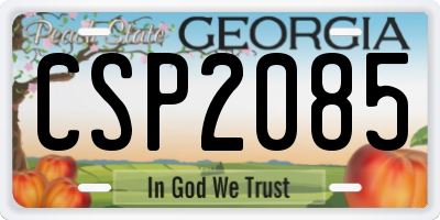 GA license plate CSP2085