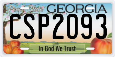 GA license plate CSP2093
