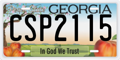 GA license plate CSP2115