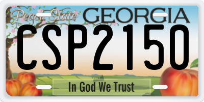 GA license plate CSP2150