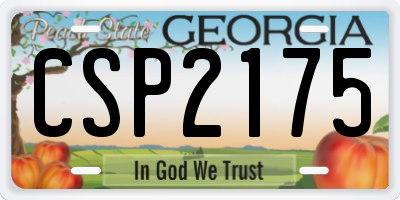 GA license plate CSP2175