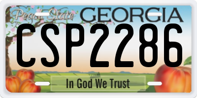 GA license plate CSP2286