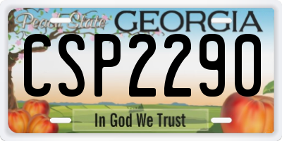 GA license plate CSP2290