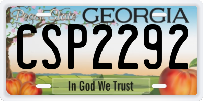 GA license plate CSP2292