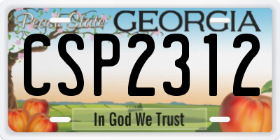 GA license plate CSP2312