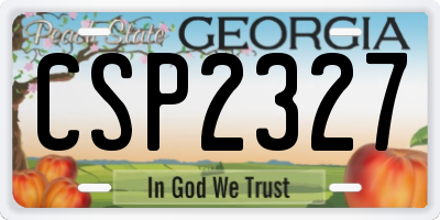 GA license plate CSP2327