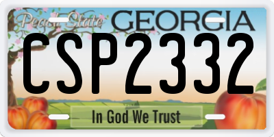 GA license plate CSP2332