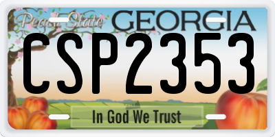 GA license plate CSP2353