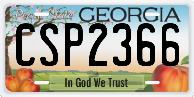 GA license plate CSP2366