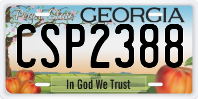 GA license plate CSP2388